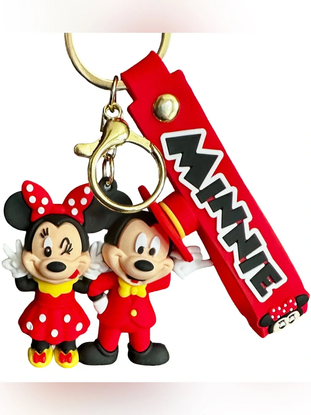 💯 Disney’s 3D Minnie & Mickey (Duo) Character Key Chain Bag Charm
